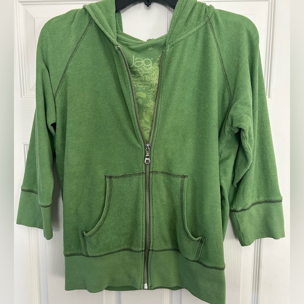 Jag Green Zip-Up Hoodie Size Medium
